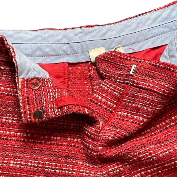 Artisan NY Women's Size 6 Mid Rise Red Multicolor Striped Tweed Style Shorts - Picture 3 of 9